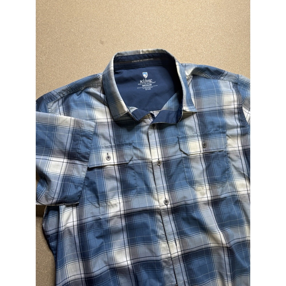 Kuhl born‎ in the mountains button up shirt men's med plaid 100% polyester